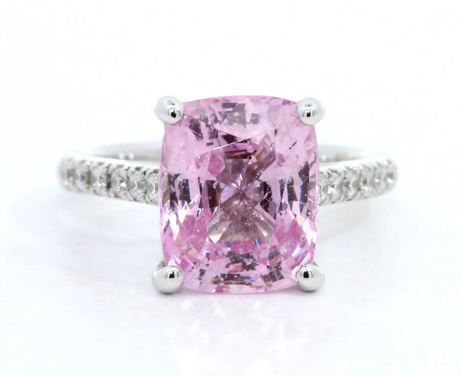 Light Pink Spinel on a Diamond Band