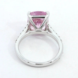 Light Pink Spinel on a Diamond Band