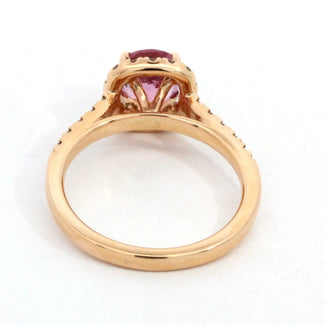 Pink Spinel with Diamond Halo