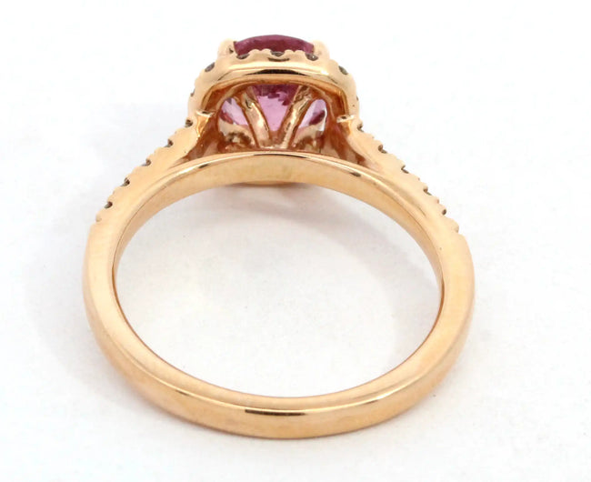 Pink Spinel with Diamond Halo