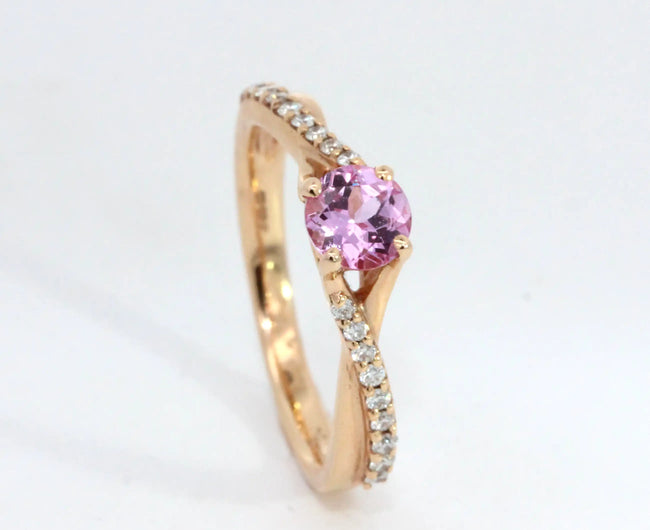 Pink Sapphire Twist Ring