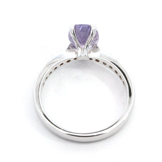 1.27ct Oval Purple Sapphire and Diamond Engagement Ring
