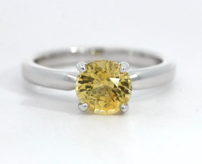 Round Yellow Sapphire Ring