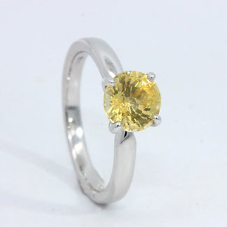 Round Yellow Sapphire Ring
