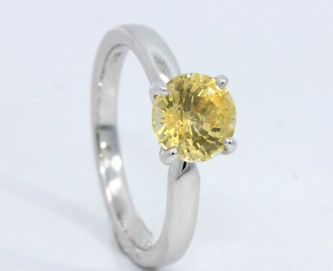 Round Yellow Sapphire Ring
