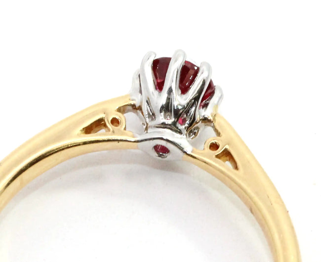 0.52ct Round Ruby 8 claws Solitaire Ring