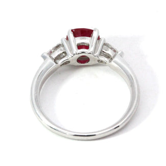 1.45ct Ruby and Diamond Trilogy Engagement Ring