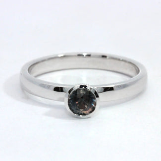 0.44ct Round Bi-Colour Sapphire Bezel Ring