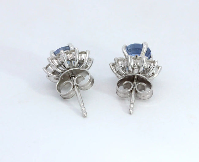 Blue Sapphire with Diamond Jacket Earrings