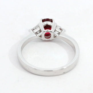 Oval Spinel and Trillion Diamonds Trilogy Ring