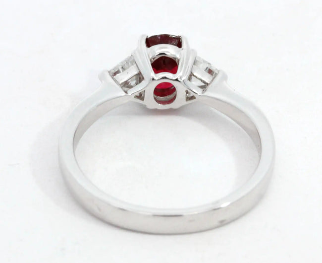 Oval Spinel and Trillion Diamonds Trilogy Ring