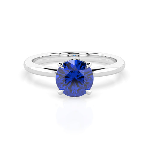 Sapphire Hidden Halo Valli - 0.945ct Blue Sapphire - Size 
L