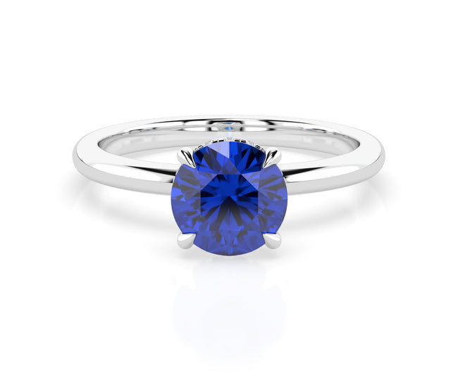 Sapphire Hidden Halo Valli - 0.945ct Blue Sapphire - Size 
L