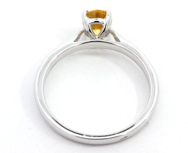 1.02ct Oval Yellow Sapphire Solitaire Engagement Ring