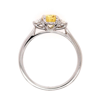 1.04ct Oval Yellow Sapphire and Diamond Engagement Ring - Holts Gems