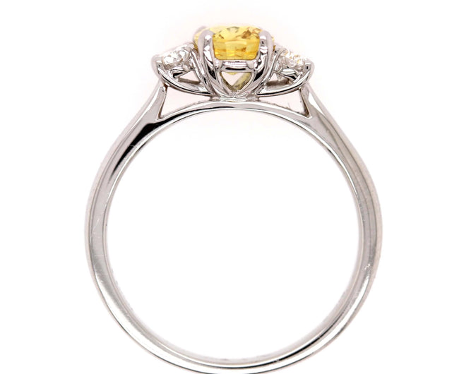 1.04ct Oval Yellow Sapphire and Diamond Engagement Ring - Holts Gems