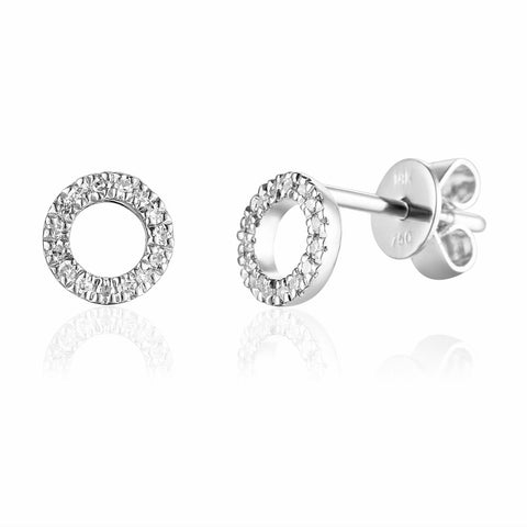 Diamond Open Circle Earrings - Holts Gems