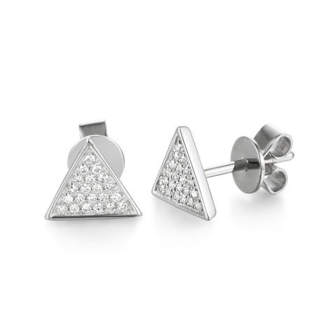 Diamond Pave Triangle Earrings - Holts Gems