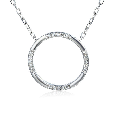 Diamond Scattered Circle Necklace - Holts Gems