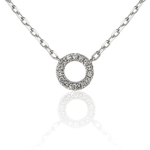 Diamond Open Circle Necklace - Holts Gems