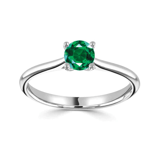 Men's Channel Set Emerald Ring Wedding Band 14k White Gold 0.25ct - U7674
